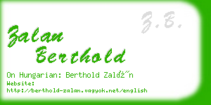 zalan berthold business card